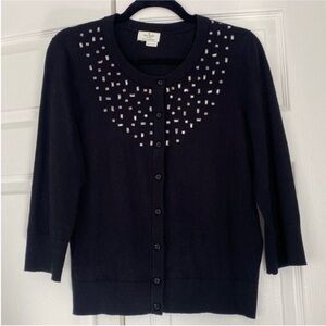 kate spade Black Tokyo Grid Jewel Cardigan
Cashmere Blend Sweater size Medium.